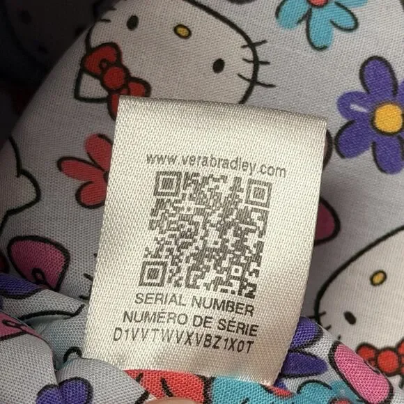 Vera Bradley Hello Kitty Paisley Triple Zip Hipster Crossbody Bag NWOT - Picture 10 of 16